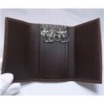 BVLGARI(�֥륬��)  #23284 Keyholder small with clip Grain leather dark brown/P.
