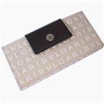 BVLGARI(uK)@#22248 Woman wallet long treble 16 CC Lettere fabric beige/pigskin chocolate/P