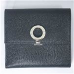BVLGARI(uK)@#23277 Woman wallet 2 folds with clip Grain leather black/P.