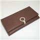 BVLGARI(uK)@#23296  wallet 7 CC with internal zip and clip Grain leather dark brown/P.