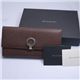 BVLGARI(uK)@#23302 Woman wallet 8 CC with internal zip and clip Grain leather dark brown/P.