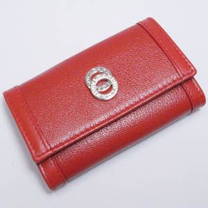 BVLGARI #25244 Keyholder small Goat leather red/calf leather red/P