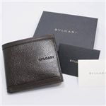 BVLGARI(ブルガリ) #25296 Man wallet italian with bills separation Goat leather dark brown/calf leather dark brown
