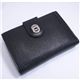 BVLGARI(uK)@#26238 Woman wallet 2 folds with frame Goat leather black/calf leather black/P