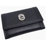 BVLGARI(�u���K��)�@#26276 Small coin 3 compartments Goat leather black/calf leather black/P