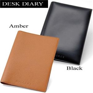 BVLGARI VXe蒠 20052 DESK DIARY SMOOTH BLACK LEATHER