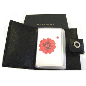 【決算特価】BVLGARI(ブルガリ) メモ帳用カバー 25157 ブラック(カードホルダーセット)
