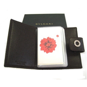 【決算特価】BVLGARI(ブルガリ) メモ帳用カバー 25158 ブラウン(カードホルダーセット)