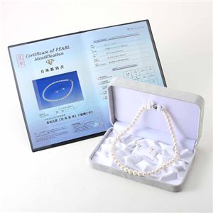 花珠8-8.5mm ネックレス+ピアス/イヤリングセット( 鑑別書)