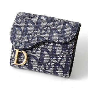 Christian Dior　トロッター　ダブルホック財布　SLO43025 B3・Blue×Oro