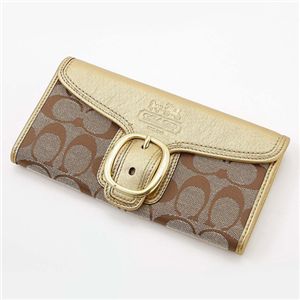 COACH(コーチ) 人気ラインが2型も☆長財布 ブリーカー Gold