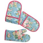 Cath kidston(LXLbh\) Double Oven Glove&Oven MittZbg CandyFlowers/Blue