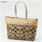 COACH（コーチ） ラージトート シグネチャーストライプ 11692 BKHCA・Camel