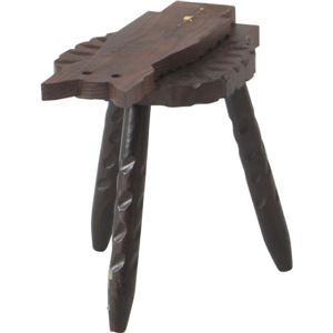 フラワースタンド(花台)/ピッグフェイススツール ブタ柄 木製(パイン材) 高さ82cm (インテリア/ガーデン家具)