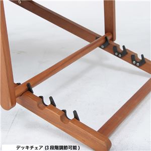 折りたたみ式デッキチェア 木製(アカシア) 高さ調整可 VFS-GC29JP グリーン（緑） (室内/屋外/ガーデン)
