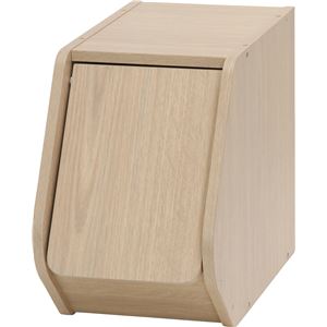 木目調 ブロックボックス/カラーボックス 【扉付き/ホワイトウォッシュ】 幅20cm&times;奥行38.8cm&times;高さ30.5cm 『Klotz』