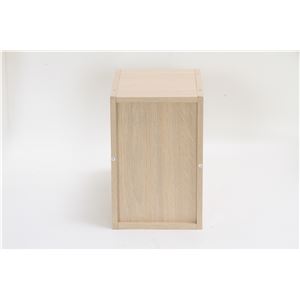 木目調 ブロックボックス/カラーボックス 【扉付き/ホワイトウォッシュ】 幅20cm&times;奥行38.8cm&times;高さ30.5cm 『Klotz』