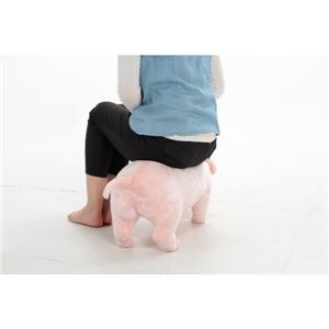 ぬいぐるみチェア/人形型椅子 【ブタ型】 幅23cm 着座可 〔おもちゃ リビング 子供部屋〕