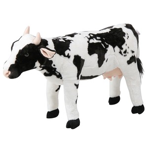 ぬいぐるみチェア/人形型椅子 【牛型 ワールドマップ柄】 幅25cm 着座可 〔おもちゃ リビング 子供部屋〕