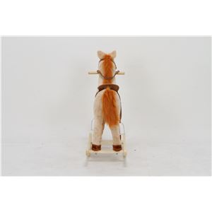 子供用 ロッキングチェア/揺り椅子 【ポニー型 ベージュ】 幅85cm 木製素材使用 〔おもちゃ 子ども部屋〕