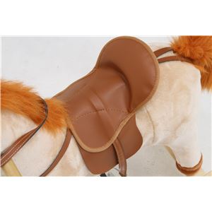 子供用 ロッキングチェア/揺り椅子 【ポニー型 ベージュ】 幅85cm 木製素材使用 〔おもちゃ 子ども部屋〕