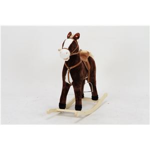 子供用 ロッキングチェア/揺り椅子 【ポニー型 チョコレート】 幅85cm 木製素材使用 〔おもちゃ 子ども部屋〕