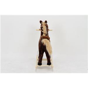 子供用 ロッキングチェア/揺り椅子 【ポニー型 チョコレート】 幅85cm 木製素材使用 〔おもちゃ 子ども部屋〕