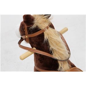 子供用 ロッキングチェア/揺り椅子 【ポニー型 チョコレート】 幅85cm 木製素材使用 〔おもちゃ 子ども部屋〕