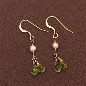 ペリドット 上質14KGFピアス