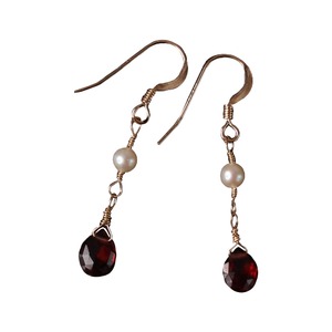 ガーネット 上質14KGFピアス