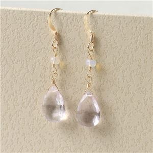 ピンクアメジスト&エチオピア産プレシャスオパール 14KGFピアス