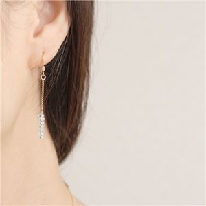 ブルートパーズボタンカット14KGFピアス