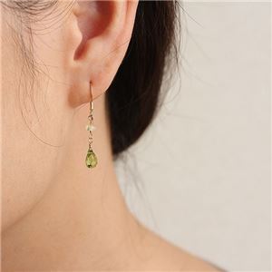 ペリドット&エチオピア産プレシャスオパール14KGFピアス