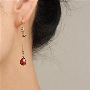 ガーネット＆アンダリュサイト14KGFロングピアス