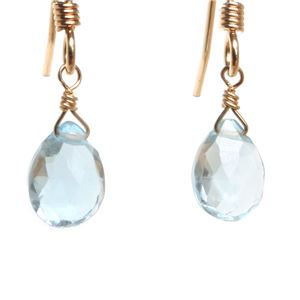 ブルートパーズペアシェイプカットピアス