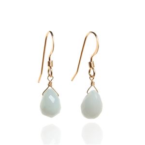 ブルークォーツァイトドロップカットピアス