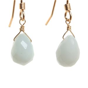 ブルークォーツァイトドロップカットピアス