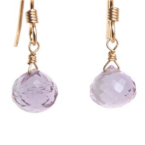 ピンクアメジストオニオンカットピアス