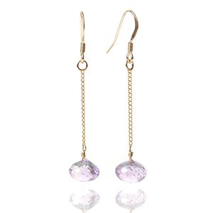 ピンクアメジストオニオンカット14KGFピアス