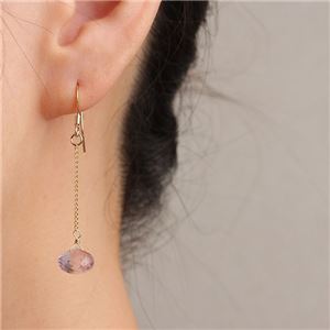 ピンクアメジストオニオンカット14KGFピアス