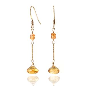 シトリン＆マンダリンガーネット14KGFピアス