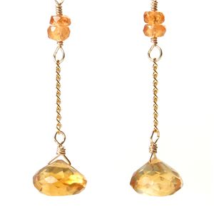 シトリン＆マンダリンガーネット14KGFピアス