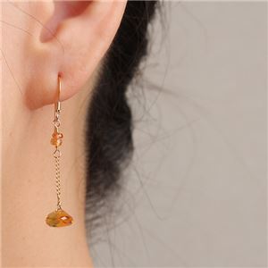 シトリン＆マンダリンガーネット14KGFピアス