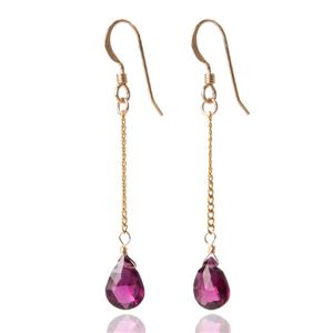 ロードライトガーネット14KGFピアス