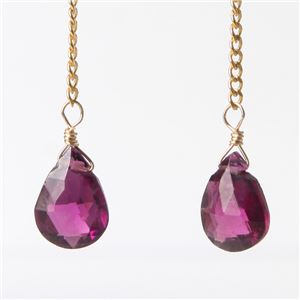 ロードライトガーネット14KGFピアス