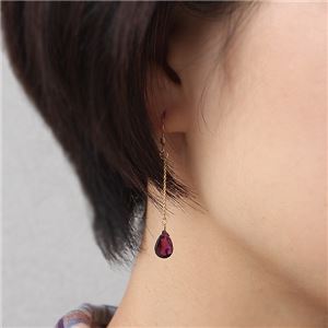 ロードライトガーネット14KGFピアス