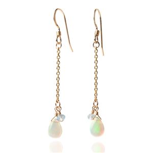 プレシャスオパール＆ブルートパーズ14KGFピアス