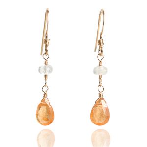 マンダリンガーネット＆ムーンストーン14KGFピアス