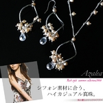 【Azalea】ハイカジュアル淡水パールデザインサークルネックレス＆ピアス（ベビーピンク）