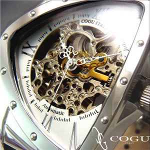COGU 自動巻き メンズ腕時計 交換用ベルト付き ホワイト BS00T-WH